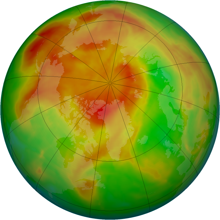 Arctic ozone map for 13 April 2009